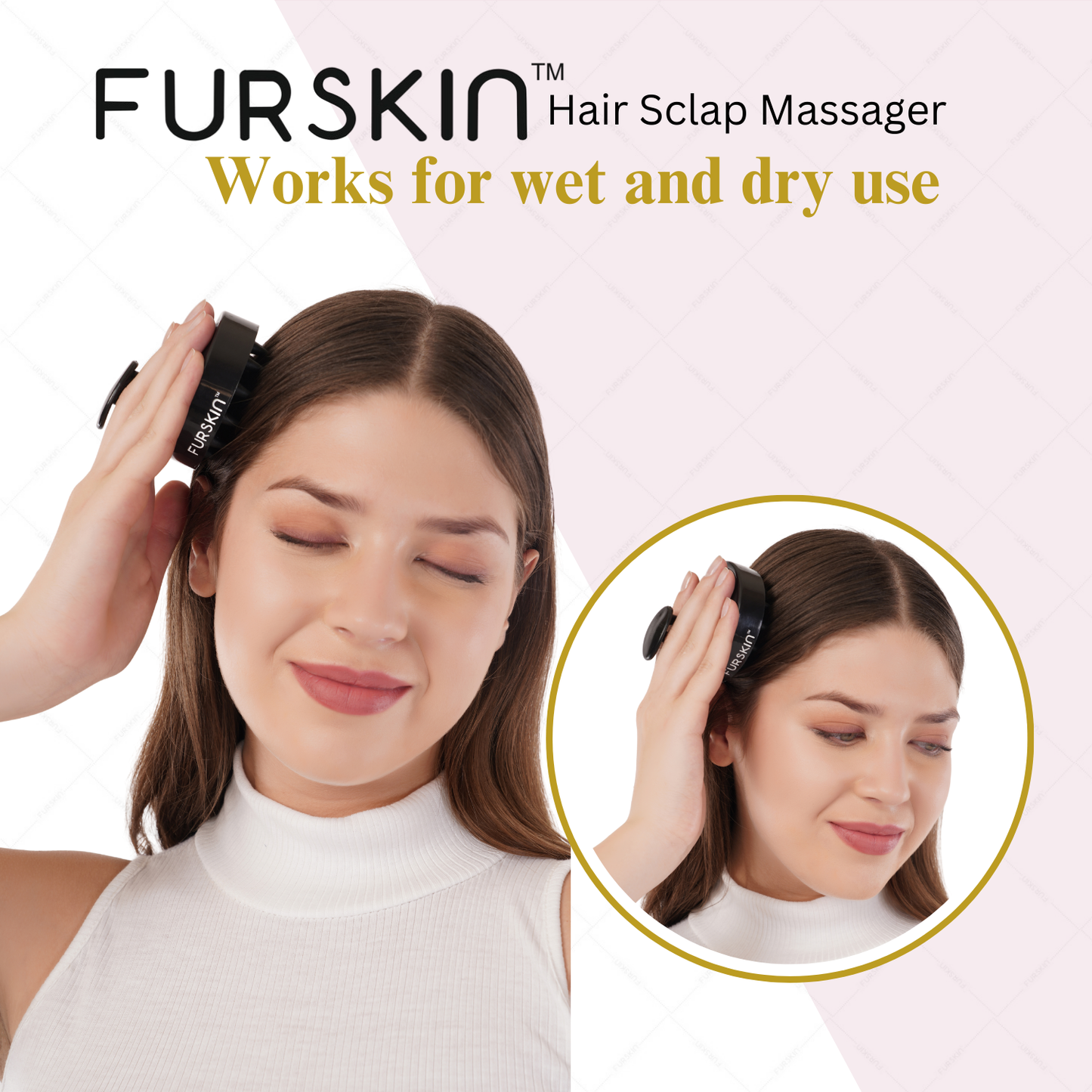 Furskin Soft Bristles Scalp Massager for Hair Growth – Head & Hair Massager, Manual Shampoo Brush for Exfoliating & Scalp Care. [ Black ]