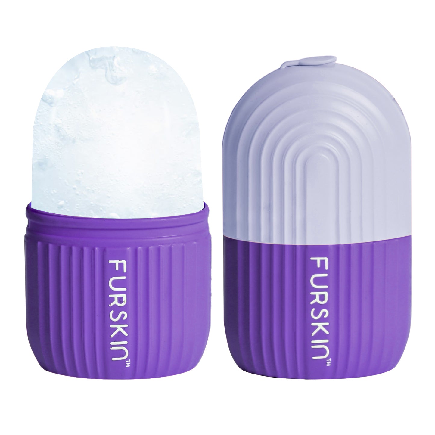 Furskin Ice Roller for Face, Neck & Eyes| Reusable Silicone Facial Tool for Glowing & Tightened Skin, De-Puff Eye Area, Cryotherapy Face Massager [ Purple ]