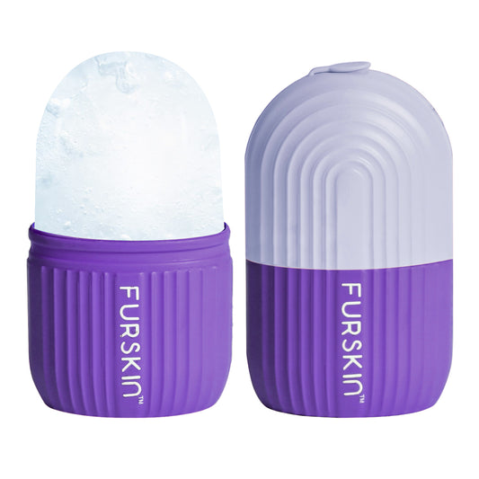 Furskin Ice Roller for Face, Neck & Eyes| Reusable Silicone Facial Tool for Glowing & Tightened Skin, De-Puff Eye Area, Cryotherapy Face Massager [ Purple ]