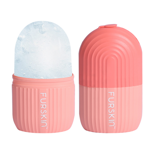 Furskin Ice Roller for Face, Neck & Eyes - Reusable Silicone Facial Tool for Glowing & Tightened Skin, De-Puff Eye Area, Cryotherapy Face Massager (Pink)