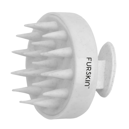 Furskin Soft Bristles Scalp Massager for Hair Growth – Head & Hair Massager, Manual Shampoo Brush for Exfoliating & Scalp Care. [ Marble White ]